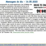 Mensagem do dia - 16.05.2020