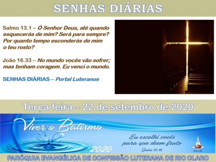 Senhas do dia - 22.09.2020