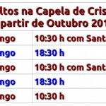 Cultos na Capela de Cristo a partir de 10.14
