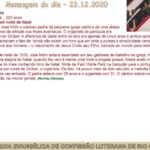 Mensagem do dia - 23.12.2020