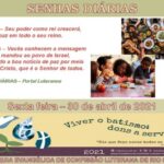 Senhas do dia - 30.04.2021