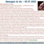Mensagem do dia - 05.07.2020