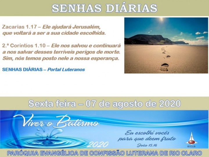 Senhas do dia - 07.08.2020
