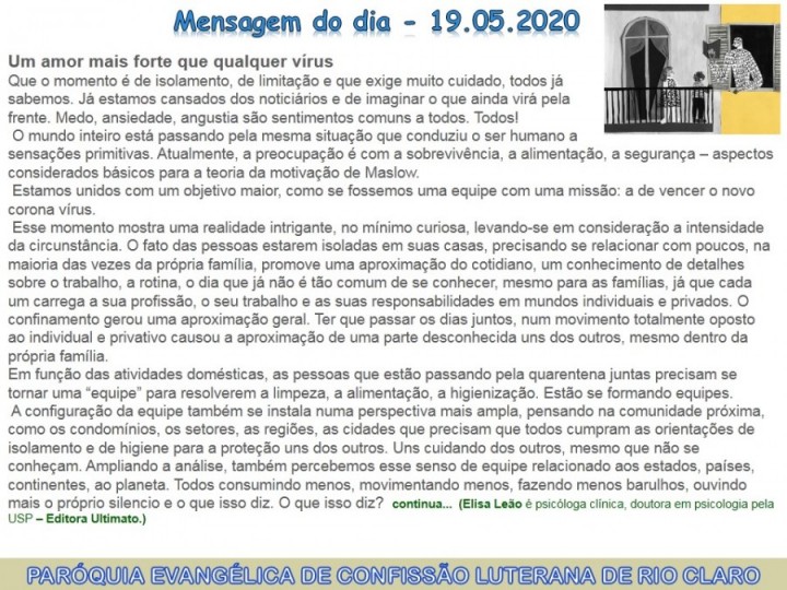 Mensagem do dia - 19.05.2020