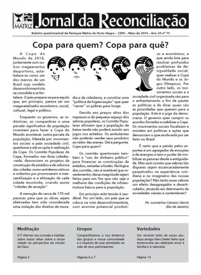 Jornal da Reconciliação. Ano 20