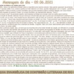 Mensagem do dia - 09.06.2021