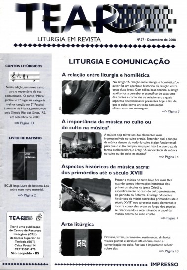 Tear - Liturgia em Revista. Número 27 - Dezembro 2008