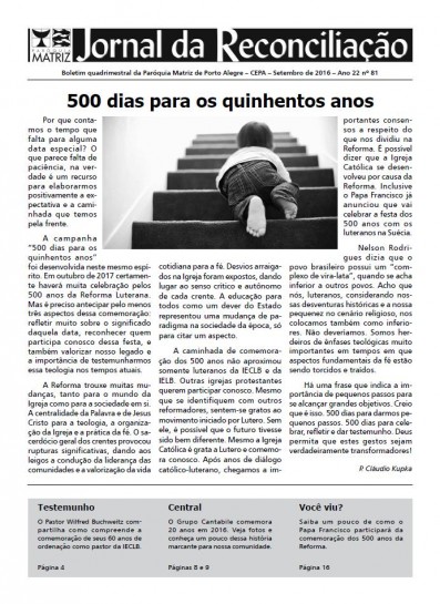 Jornal da Reconciliação. Ano 22