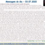 Mensagem do dia - 03.07.2020