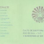 Culto de Abertura - ONAJE - Rio do Sul-SC - 2 de novembro de 1973