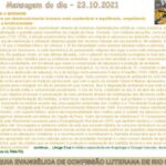 Mensagem do dia - 23.10.2021