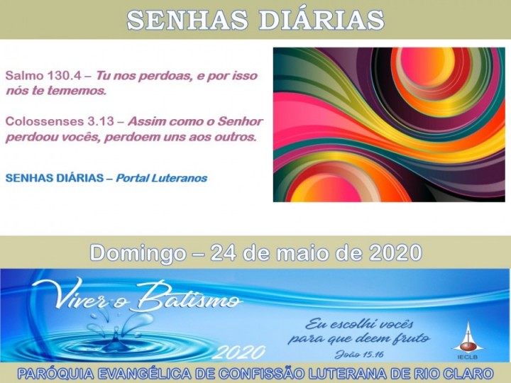 Senhas do dia - 24.05.2020