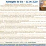 Mensagem do dia - 22.06.2020