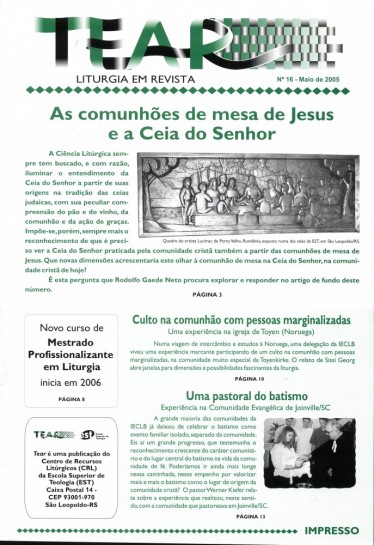 Tear - Liturgia em Revista. Número 16 - Maio 2005