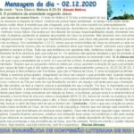 Mensagem do dia - 02.12.2020