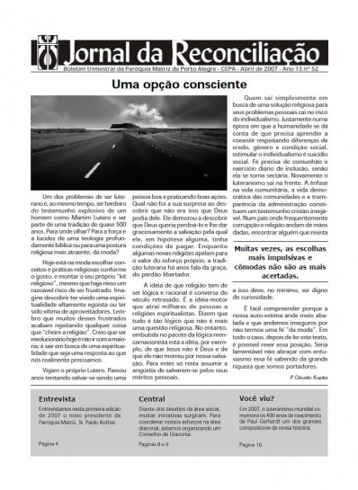 Jornal da Reconciliação. Ano 13