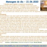 Mensagem do dia - 21.06.2020