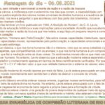 Mensagem do dia - 06.08.2021