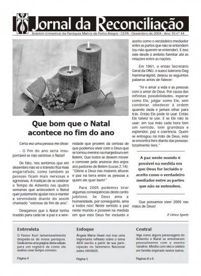 Jornal da Reconciliação. Ano 10
