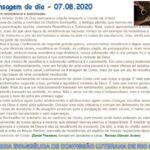 Mensagem do dia - 07.08.2020