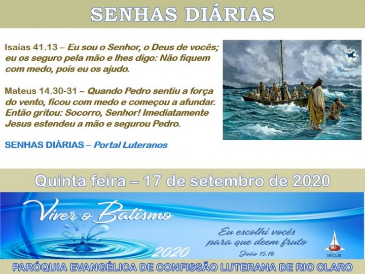 Senhas do dia - 17.09.2020