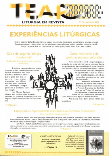 Tear - Liturgia em Revista. Número 20 - Agosto 2006
