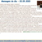 Mensagem do dia - 20.09.2020