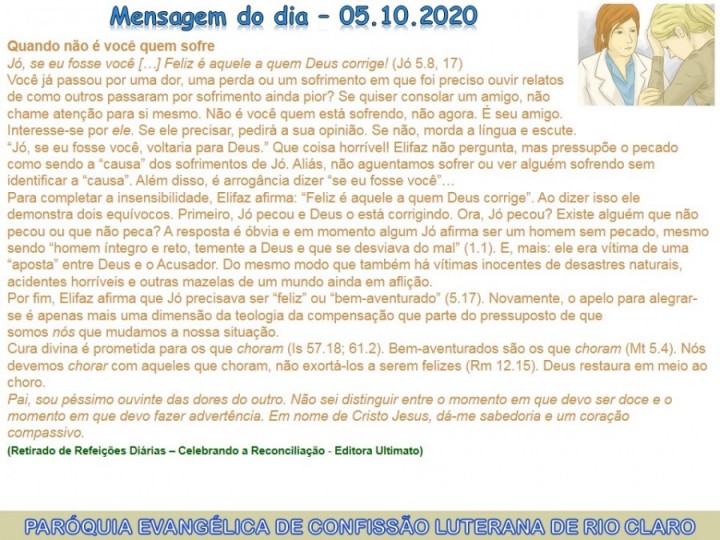 Mensagem do dia - 05.10.2020