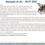 Mensagem do dia - 08.07.2020