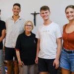 Na segunda-feira (24), a Presidência da IECLB recebeu a visita de quatro jovens da Alemanha que participam de um intercâmbio no Brasil