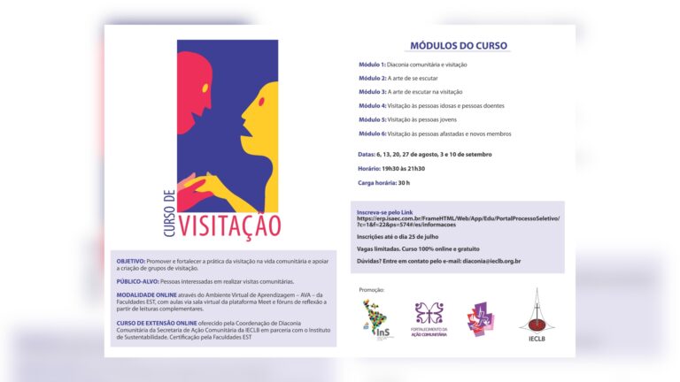 IECLB oferece Curso de Visitação 100% online e gratuito
