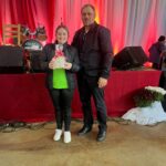 Sr. Laerti Kunkel, Presidente do Sínodo e a coordenadora do evento e tesoureira do Sínodo, Sra. Natânia Loesch