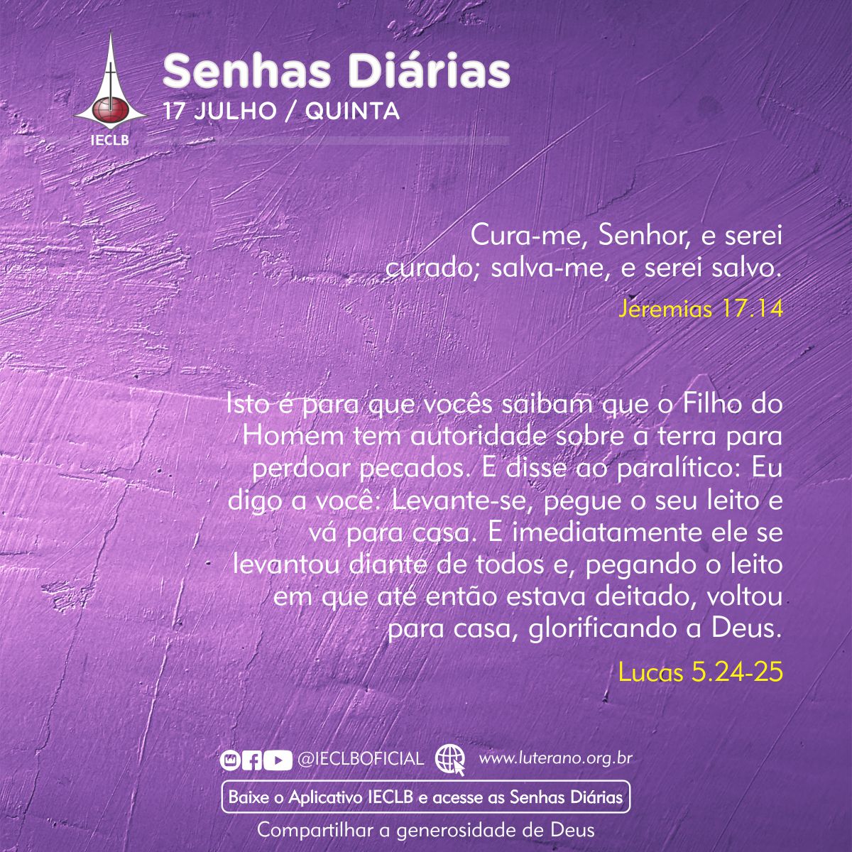 Senhas Diárias 17 07 2025