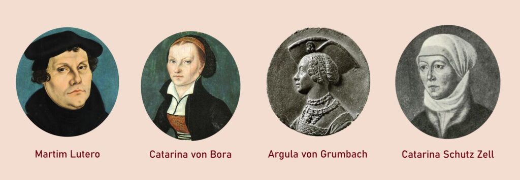 Protagonistas Reforma Protestante - Lutero-Catarina-Argula-Katharina Zell